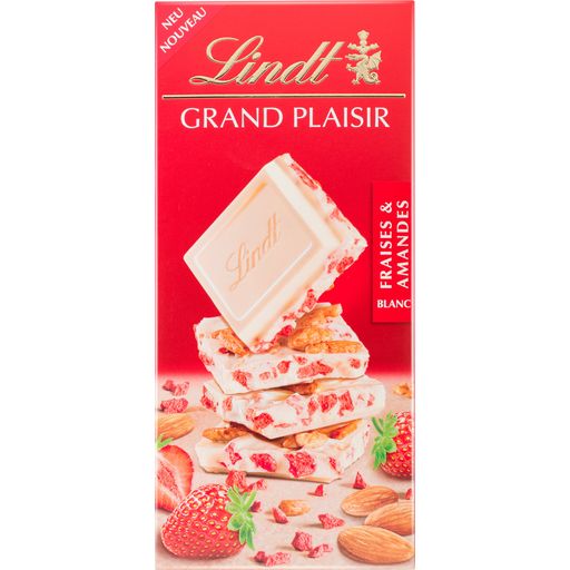 Grand Plaisir - Witte Chocolade met Aardbei Amandel - 150 g