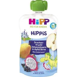HiPPiS - Compotes de Fruits Bio en Gourde - Pomme-Poire-Pitaya-Cassis