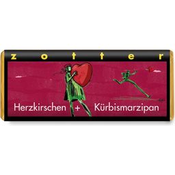 Zotter Schokoladen Bio Herzkirschen + Kürbismarzipan - 70 g