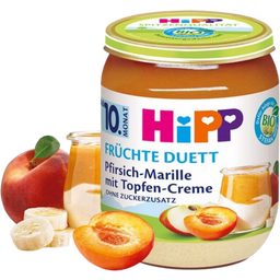 Bio Früchte-Duett Pfirsich-Aprikose mit Quarkcreme - 160 g