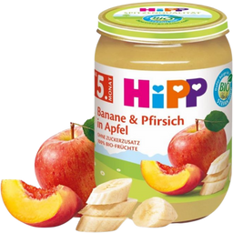 Bio Babygläschen Fruchtbrei Banane & Pfirsich in Apfel - 190 g