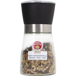 Organic Steak Spice Mix in a Mill for Vegetables, Fish, Cheese