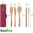 Bambaw Zestaw sztućców bambusowych - Berry