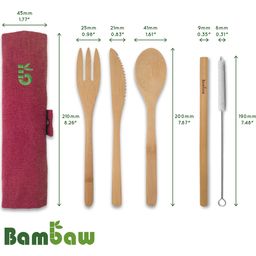 Bambaw Zestaw sztućców bambusowych - Berry