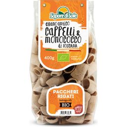 Bio Paccheri Rigati Cappelli & Monococco teljes kiőrlésű durumbúzadara tészta