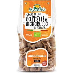 Organic Whole Grain Cappelli & Monococco Durum Wheat Semolina Pasta - Conchiglie - 400 g
