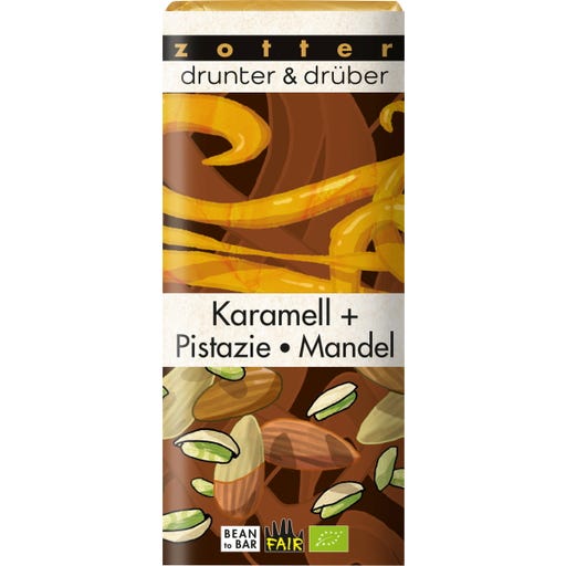 Zotter Chocolate Organic Cheery & Nuts - Caramel + Pistachio and