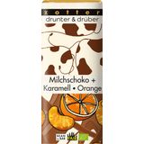 Bio drunter & drüber mléčná čokoláda + karamel/pomeranč