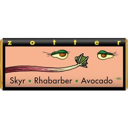 Zotter Schokolade Organic Skyr, Rhubarb and Avocado