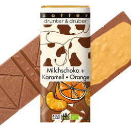 Bio drunter & drüber mléčná čokoláda + karamel/pomeranč - 70 g