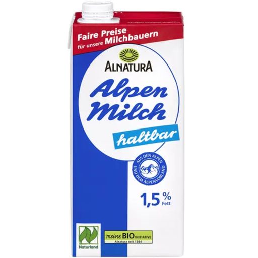 Alnatura Organic Long Life Alpine Milk, 1.5% Fat - 1 l