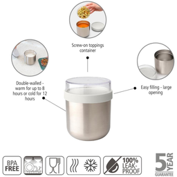 Brabantia Make & Take Insulated Lunch Cup, 0.5 L - Light Grey