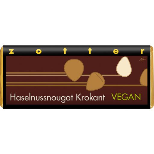 Zotter Schokoladen Nugat z orzechów laskowych z krokantem - 70 g