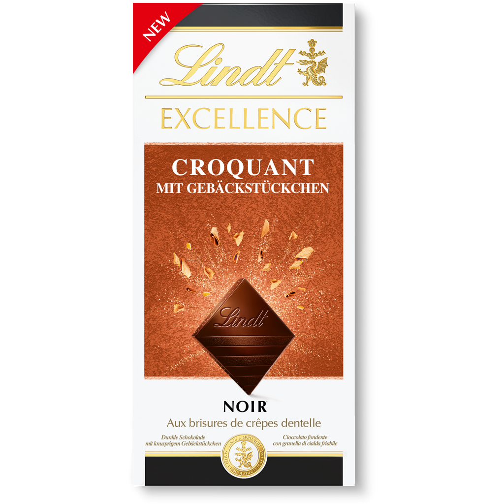 Lindt EXCELLENCE CROQUANT with Biscuit Pieces, 100 g - Piccantino