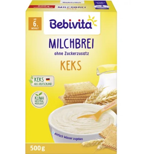 Bebivita Melkpap Zonder Toegevoegde Suiker Koekjessmaak, 500 g