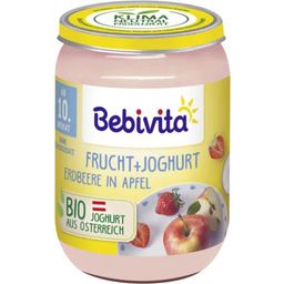 Organic Baby Food Jar - Fruit Yoghurt Strawberry in Apple - 190 g