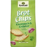 Bio chlebové chipsy s česnekem a bylinkami