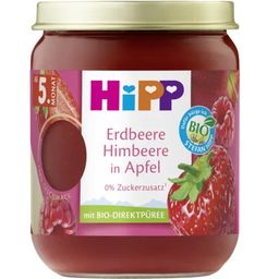 Bio Babygläschen Erdbeere Himbeere in Apfel