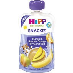 Bio Gyümölcspép Snackie - Mangó-Banán-Narancs-Körte rizzsel - 120 g