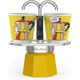 Bialetti MINI Express + 2 Espresso Cups - Lichtenstein