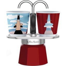 Bialetti MINI Express + 2 Espresso Cups - Magritte