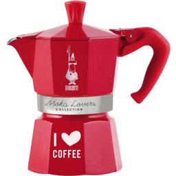 Kawiarka Moka Express "I love coffee", czerwona