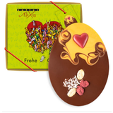 Bio MiXing velikonoční vajíčko z mléčné čokolády s malinovým srdcem