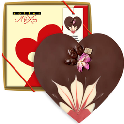 Coeur Bio MiXing - Chocolat Noir Vegan avec Touche de Framboise - 100 g