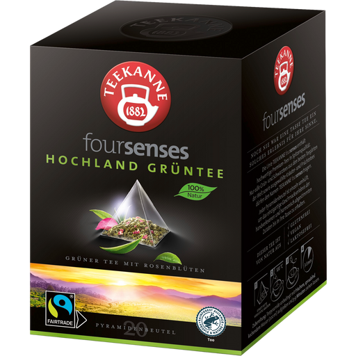 TEEKANNE foursenses Highland Green Tea FairTrade - (20 pyramidových sáčků)