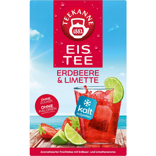 TEEKANNE Eistee - Strawberry Lime Ice Tea - 18 double chamber bags
