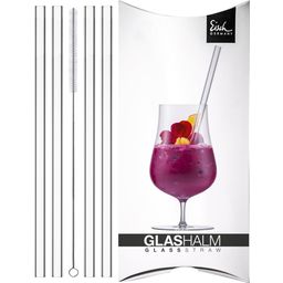 Gentleman Glass Straw Set - 4 Glass Straws + 1 Cleaning Brush