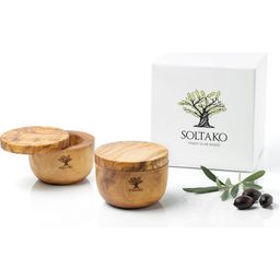 SALT & PEPPER Olive Wood Salt & Spice Jar with Magnetic Lid