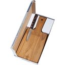 LANDHAUS dárková sada - prkénko z teakového dřeva a univerzální kuchyňský nůž - 1 ks