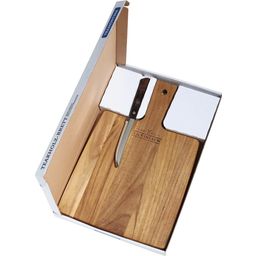 LANDHAUS darilni set - deska za rezanje iz tikovine in nož za rezanje - 1 k.