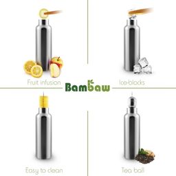 Bambaw Bouteille Isotherme en Inox 1000 ml - Natural Steel