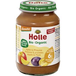 Holle Bio danie w słoiczku, jabłko i śliwka - 190 g