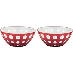 guzzini Set de 2 Bols LE MURRINE, Ø 12 cm - Rouge / Blanc / Transparent