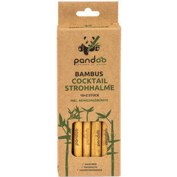 pandoo Cocktail-Strohhalme Bambus Mehrweg 14 cm - 12 Stück