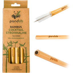 Bambusove koktajl slamice za večkratno uporabo 14 cm - 12 k.
