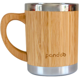 pandoo Hrnek na kávu z bambusu a nerezové oceli