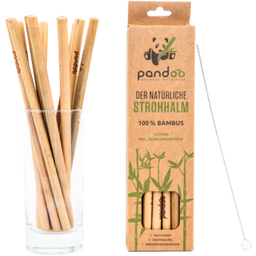 Többször használatos bambusz szívószál 20 cm - 12 darab