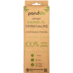 pandoo Disposable Bamboo Straws, 21 cm 