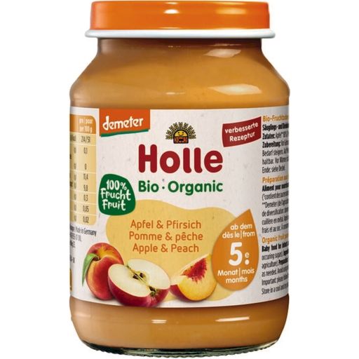Holle Petit Pot Bio Demeter - Pomme & Pêche - 190 g
