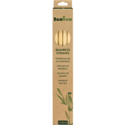 Bambaw Scatola di Cannucce in Bambù - 6 pezzi da 22 cm