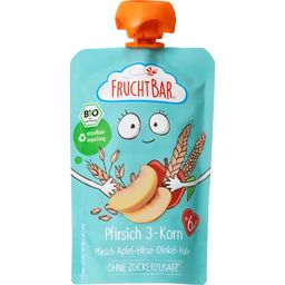 FRUCHTBAR Organic Snack Pouch - Peach & 3 Cereals - 100 g