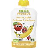 Bio Quetschie Banane, Apfel, Erdbeere & Himbeere