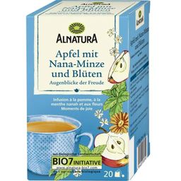 Bio gyógynövény-gyümölcstea - Alma nana mentával és virágokkal - 20 teafilter