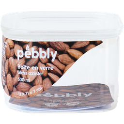 Pebbly Boîte Carré avec Couvercle en Verre - 500 ml