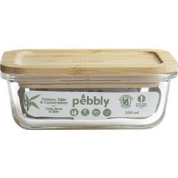 Pebbly Rechthoekig Vershoudbakje Glas/Bamboe - 300 ml