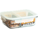 Rectangular Food Container with 2 Compartments - 950 ml